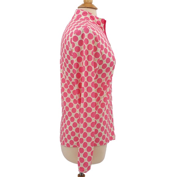SanSoleil 1/4 Zip Long Sleeve Top‎ womens Small Pink Golf Balls Print UPF 50 - Picture 6 of 9